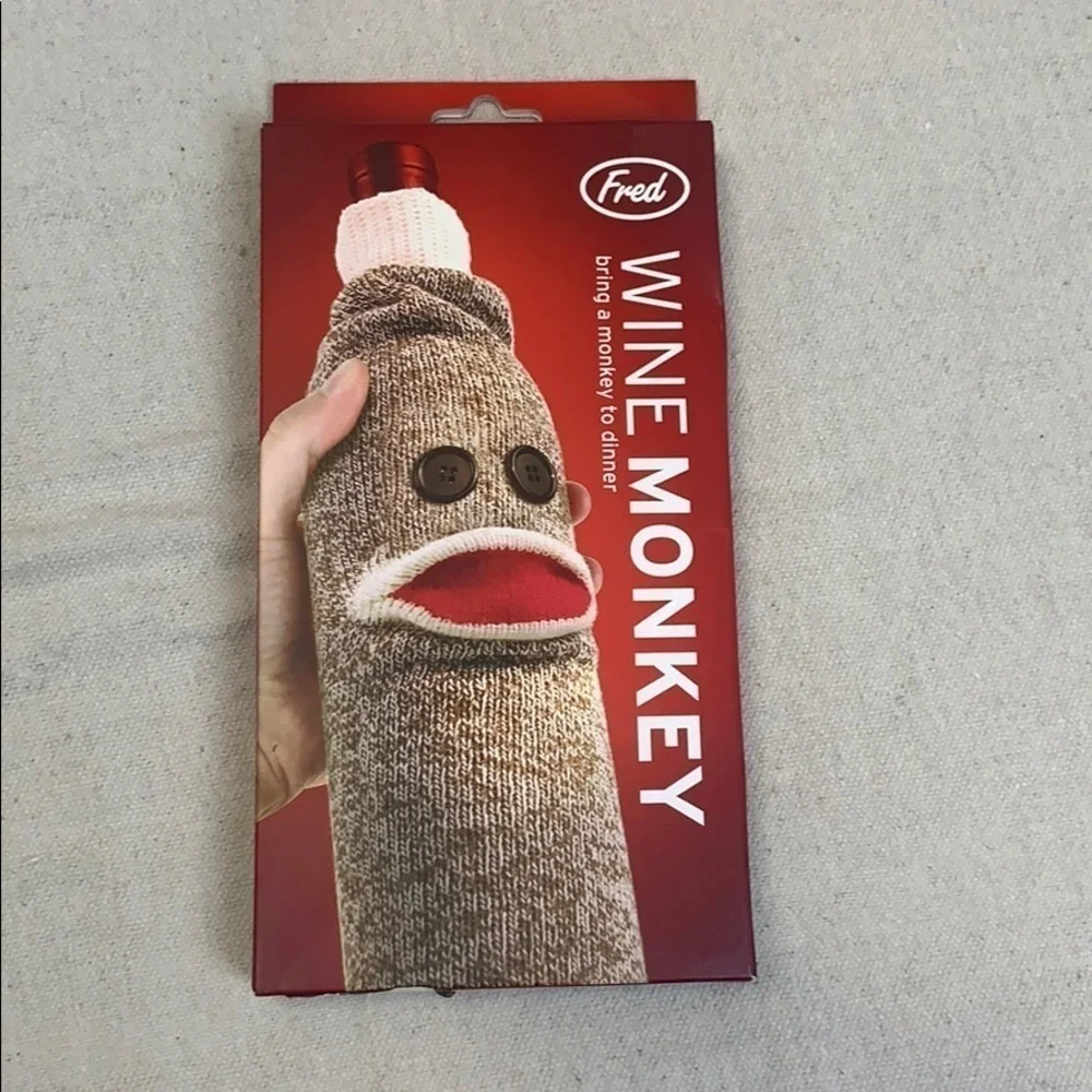 Fred Wine Monkey Sock Monkey Wine Gift Bag